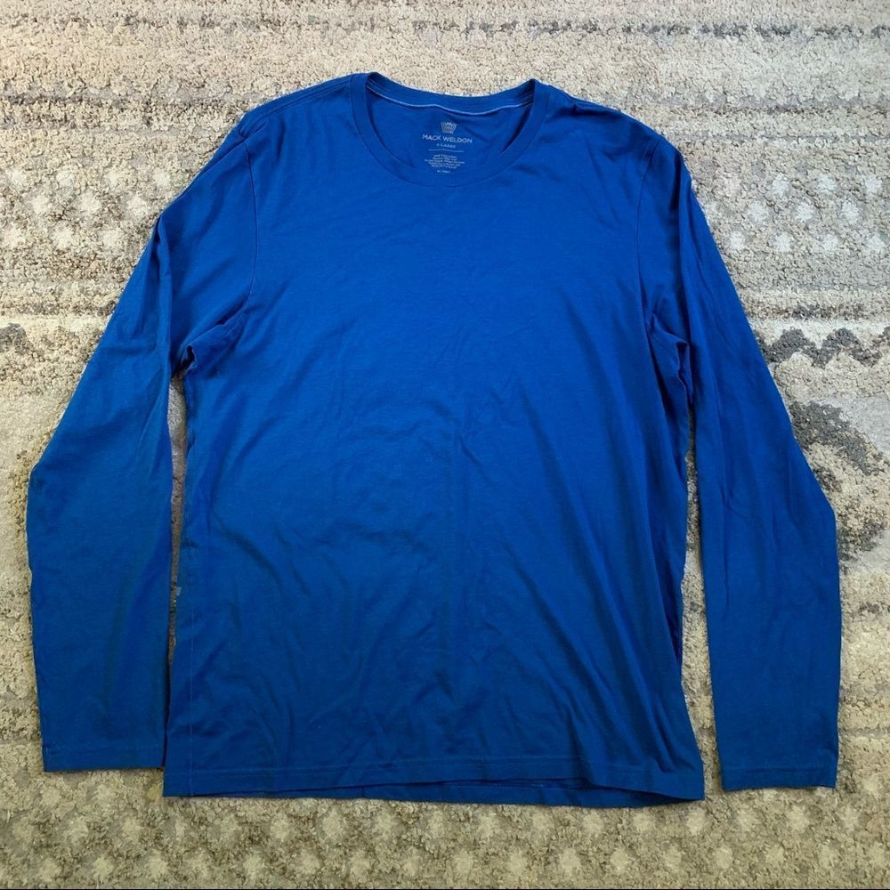Mack Weldon Cobalt Blue Pima Long Sleeve T-Shirt XL